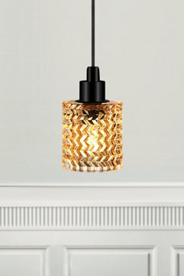 Nordlux Hollywood Glass Pendant Light Retro Gold,mains - image 1
