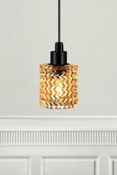 Nordlux Hollywood Glass Pendant Light Retro Gold,mains - thumbnail 1