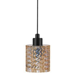 Nordlux Hollywood Glass Pendant Light Retro Gold,mains - thumbnail 2