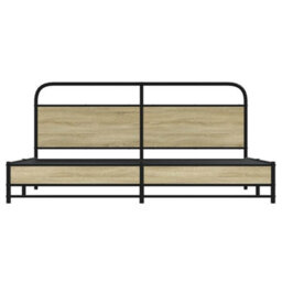 Berkfield Metal Bed Frame Without Mattress Sonoma Oak 180X200 Cm Super King - thumbnail 5