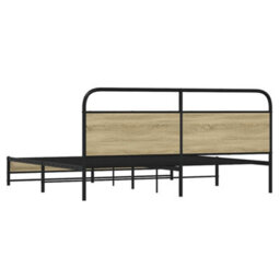 Berkfield Metal Bed Frame Without Mattress Sonoma Oak 180X200 Cm Super King - thumbnail 7