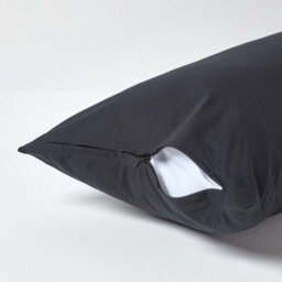 Homescapes Black Continental Egyptian Cotton Pillowcase 200 Tc, 40 X 80 Cm - thumbnail 3