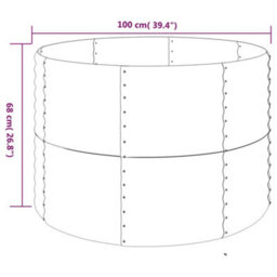 Berkfield Garden Planter Powder-Coated Steel 100X100X68 Cm Silver - thumbnail 4