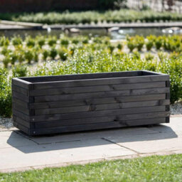 Primrose Grey Pine Wood Raised Trough Planter 1.2M