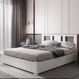 Somnior Beds Elwood 5Ft King Solid Wooden Bed Frame 3 Drawers - White - thumbnail 5
