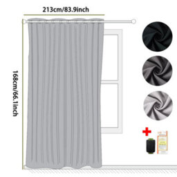 168 X 213Cm Thermal Thick Blackout Curtains Ready Made Eyelet Ring Top Curtain Pair Tiebacks - thumbnail 2