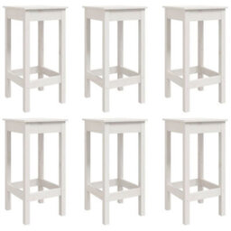 Berkfield 7 Piece Garden Bar Set White Solid Wood Pine - thumbnail 6