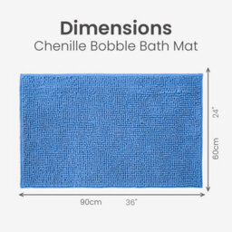 Allure Bath Fashions Chenille Bobble Bath Mat Non Slip 60 X 90Cm - Blue - thumbnail 6