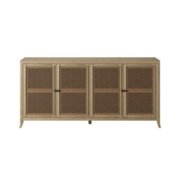 Wyld Haus Ilhabela Natural Oak And Rattan 4-Door Sideboard - thumbnail 3