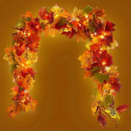 Autumn Maple Leaf Garland With Led Lights - thumbnail 2