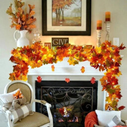 Autumn Maple Leaf Garland With Led Lights - thumbnail 5