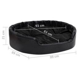Vidaxl Dog Bed Black 99X89X21 Cm Plush And Faux Leather - thumbnail 8