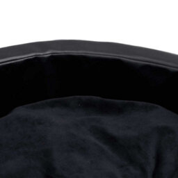 Vidaxl Dog Bed Black 99X89X21 Cm Plush And Faux Leather - thumbnail 6