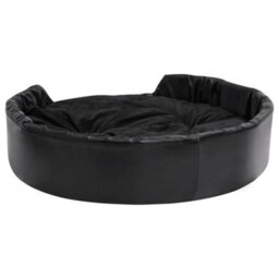 Vidaxl Dog Bed Black 99X89X21 Cm Plush And Faux Leather - thumbnail 4