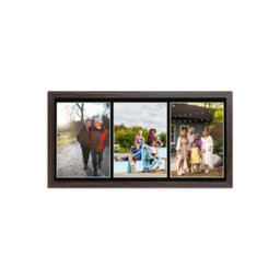 AK Frames 16X8 Silver Sleek Multi Photo Frame With Black Mount - Holds 3 Apertures (3X) 7X5 Photos - thumbnail 1