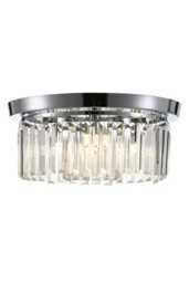Living And Home Modern Chandelier Double Circle Crystal Shade Chorme Base Mount Ceiling Light - thumbnail 5