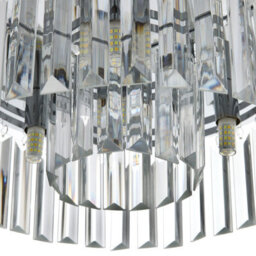 Living And Home Modern Chandelier Double Circle Crystal Shade Chorme Base Mount Ceiling Light - thumbnail 6