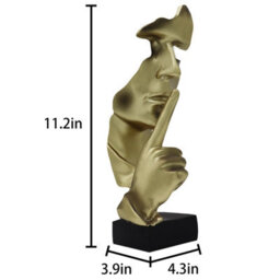 Huhote Gold Resin Abstract Thinker Ponder Sculpture Statue Modern For Home Office Art Sculpture Table Ornament Home Decor - thumbnail 6