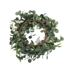 Living And Home Artificial Eucalyptus Wreath Handmade Silk Greenery For Door, Wall, And Wedding Décor (55Cm) - thumbnail 4