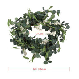 Living And Home Artificial Eucalyptus Wreath Handmade Silk Greenery For Door, Wall, And Wedding Décor (55Cm) - thumbnail 6