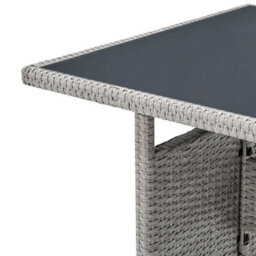 Home Detail Grey Rattan Dark Grey Cushions 5 Piece Garden Corner Sofa Chairs Bench Glass Top Table - thumbnail 8