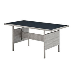 Home Detail Grey Rattan Dark Grey Cushions 5 Piece Garden Corner Sofa Chairs Bench Glass Top Table - thumbnail 5