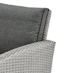 Home Detail Grey Rattan Dark Grey Cushions 5 Piece Garden Corner Sofa Chairs Bench Glass Top Table - thumbnail 6