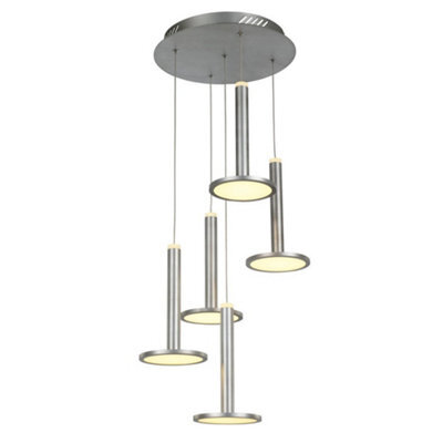 Luminosa Lighting Luminosa Modern Led Hanging Pendant Satin Nickel, Warm White 3000K 3360Lm Dimmable