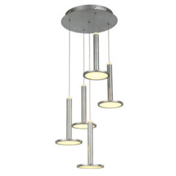Luminosa Lighting Luminosa Modern Led Hanging Pendant Satin Nickel, Warm White 3000K 3360Lm Dimmable