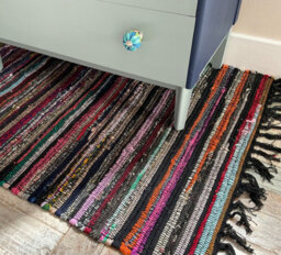 Second Nature Online Festival Recycled Cotton Blend Rag Rug In Varied Colourways Indoor And Outdoor Use / 90 Cm X 150 Cm / Black