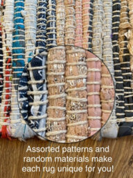 Second Nature Online Festival Recycled Cotton Blend Rag Rug In Varied Colourways Indoor And Outdoor Use / 90 Cm X 150 Cm / Black - thumbnail 5