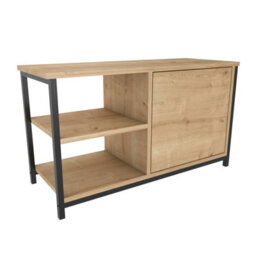 Decorotika Muskegon Tv Stand Tv Unit For Tv's Up To 63 Inch Black And Oak - thumbnail 5