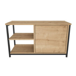 Decorotika Muskegon Tv Stand Tv Unit For Tv's Up To 63 Inch Black And Oak - thumbnail 4