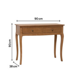 Melody Maison Dark Wood 2 Drawer Dressing Table - Ashwell Range - thumbnail 9