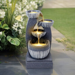 Breeins Rockery  Cascading Waterscape Garden Tiered Led Fountain Outdoor Decorative Statue Fountain Garden Electric Fountain - thumbnail 2