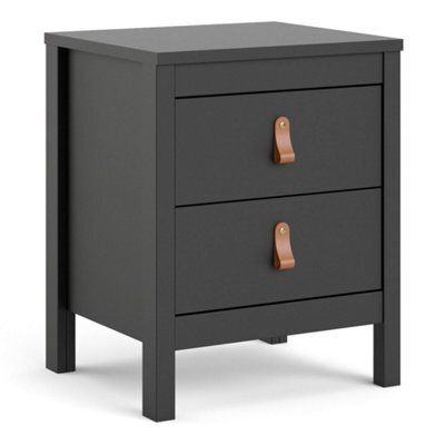 Bartikan Bedside Table 2 Drawers In Matt Black - image 1