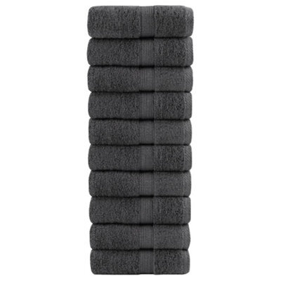 Berkfield Premium Wash Towels Solund 10Pcs Anthracite 30X30Cm 600Gsm - image 1