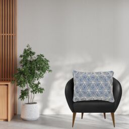 Blue & White Cord Embroidery Cotton Effect Indoor Cushion (L)50Cm (W)45Cm - thumbnail 4