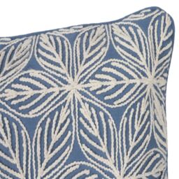 Blue & White Cord Embroidery Cotton Effect Indoor Cushion (L)50Cm (W)45Cm - thumbnail 3