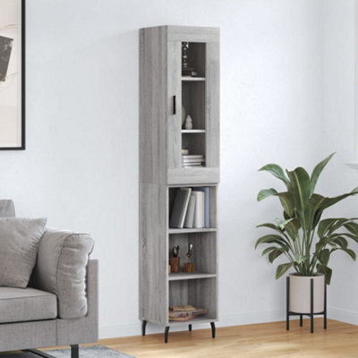 Berkfield Highboard Grey Sonoma 34.5X34X180 Cm Engineered Wood - image 1