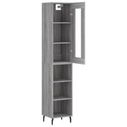 Berkfield Highboard Grey Sonoma 34.5X34X180 Cm Engineered Wood - thumbnail 4