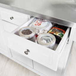 Sobuy Fkw33-W, Luxury Kitchen Trolley  Kitchen Island With Stainless Steel Worktop,white,w132Xd48.5Xh94.5 - thumbnail 5