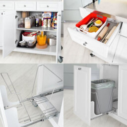 Sobuy Fkw33-W, Luxury Kitchen Trolley  Kitchen Island With Stainless Steel Worktop,white,w132Xd48.5Xh94.5 - thumbnail 7