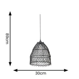 Valuelights Battery Operated Outdoor Black Rattan Hanging Pendant Garden Pergola Light - thumbnail 4