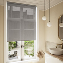 GoodHome Badallo Corded Concrete Grey Daylight & Thermal Roller Blind (W)160Cm (L)180Cm