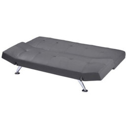 Furniture in Fashion Venice Faux Leather Sofa Bed In Grey With Chrome Metal Legs - thumbnail 7