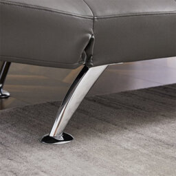Furniture in Fashion Venice Faux Leather Sofa Bed In Grey With Chrome Metal Legs - thumbnail 3