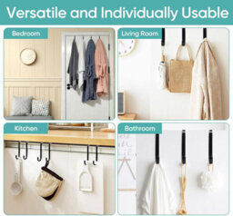 8 Pack Door Hooks With Felt Pads To Protect The Surface, Over-The-Door Coat Hooks, Stainless Steel Hooks, Coat Rack - thumbnail 4
