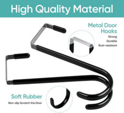 8 Pack Door Hooks With Felt Pads To Protect The Surface, Over-The-Door Coat Hooks, Stainless Steel Hooks, Coat Rack - thumbnail 2
