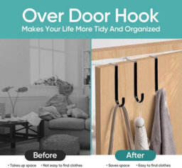 8 Pack Door Hooks With Felt Pads To Protect The Surface, Over-The-Door Coat Hooks, Stainless Steel Hooks, Coat Rack - thumbnail 3